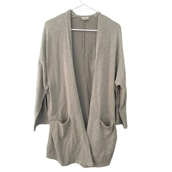 Anthropologie X Donni Slouchy Ribbed Striped Open Cardigan - Picture 3 of 8